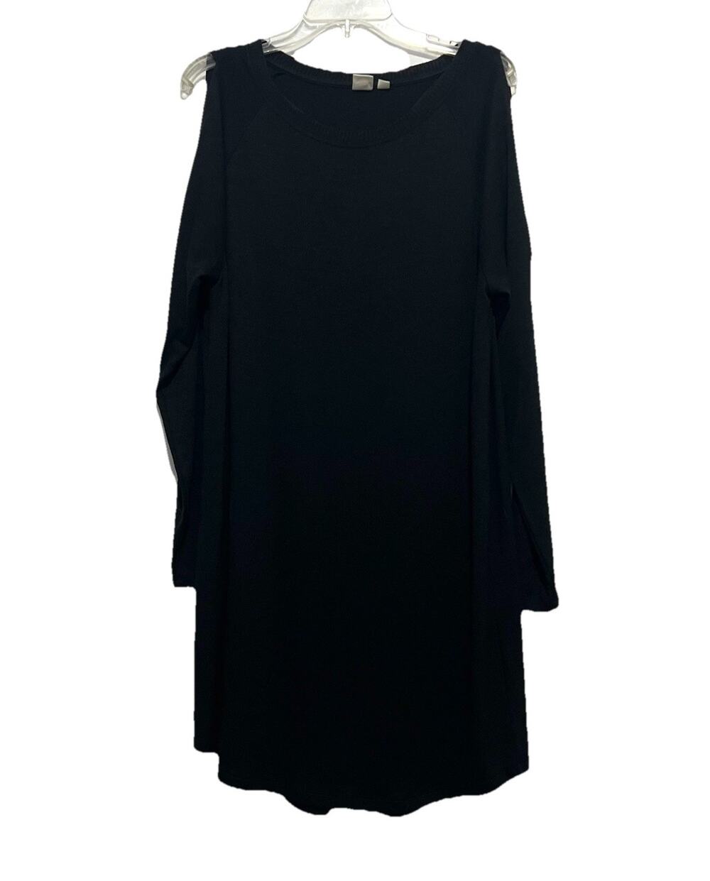 Gap Women’s Size L Black Knit Open Cold Shoulder Dress Soft Casual Sheath